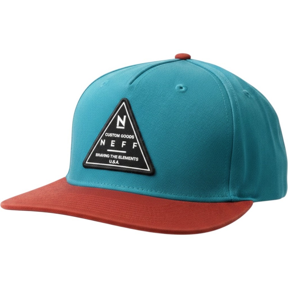 Neff Snapback Hat Teal Red Custom Goods Triangle Patch Skate Cap V16FS00TC O/S